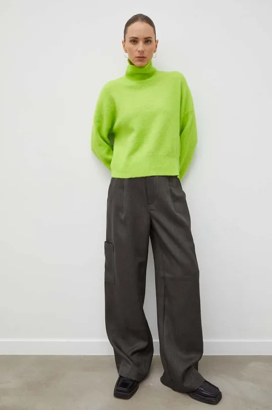Samsoe gyapjú pulóver NOLA zöld