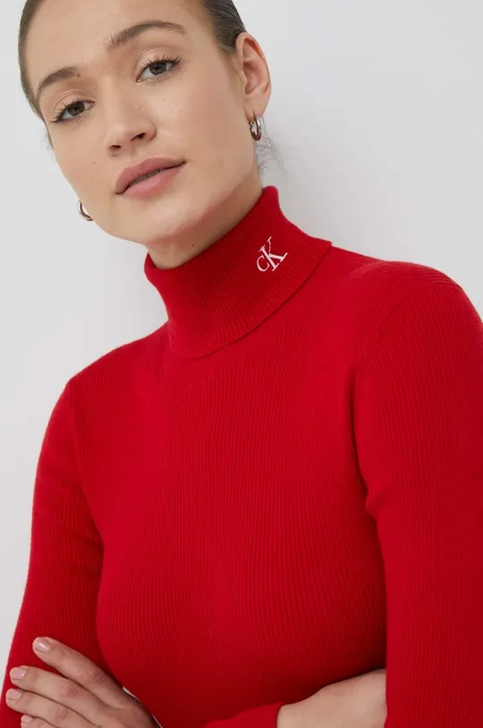κόκκινο Πουλόβερ με προσθήκη μαλλιού Calvin Klein Jeans