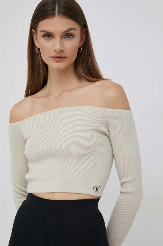 beżowy Calvin Klein Jeans sweter