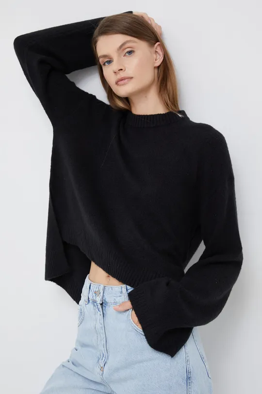 μαύρο Πουλόβερ με προσθήκη μαλλιού Calvin Klein Jeans
