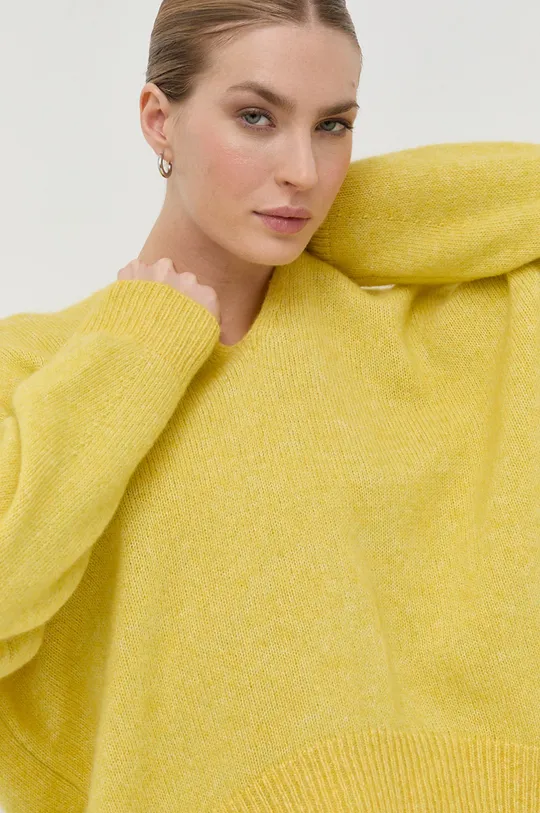 żółty BOSS sweter wełniany