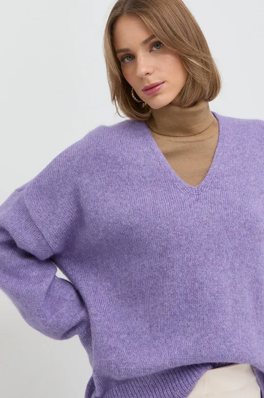 vijolična Volnen pulover BOSS
