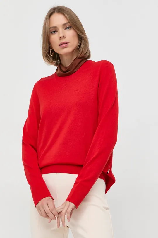 κόκκινο Ένα πουλόβερ σε μείγμα μεταξιού BOSS Γυναικεία