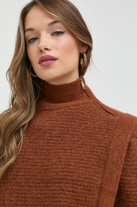 brązowy BOSS sweter wełniany Damski