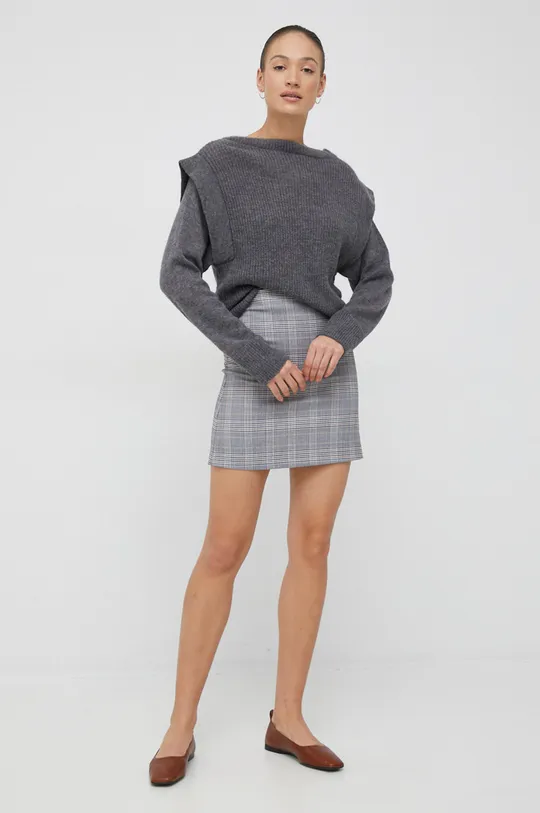 Sisley sweter z domieszką wełny szary