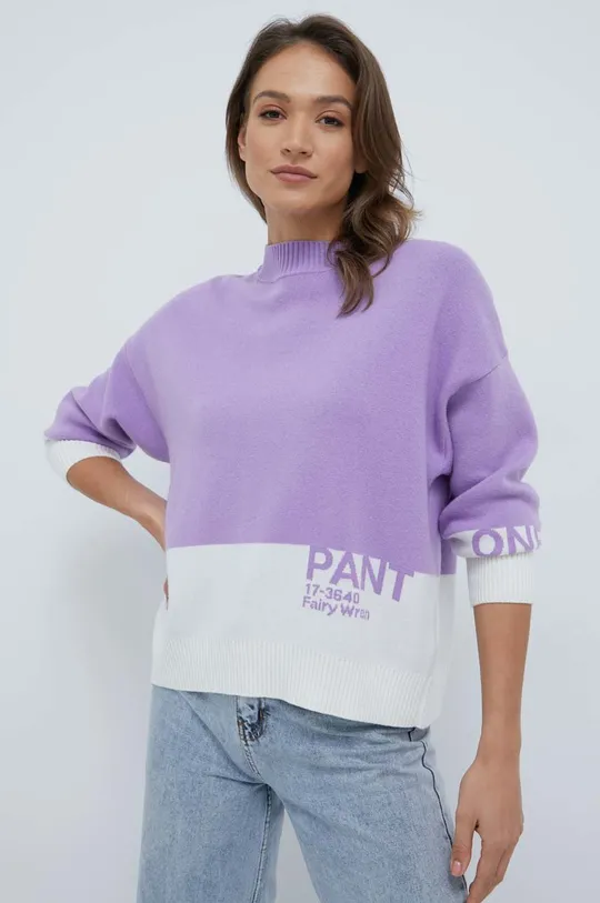 μωβ Πουλόβερ με προσθήκη μαλλιού United Colors of Benetton X Pantone Γυναικεία