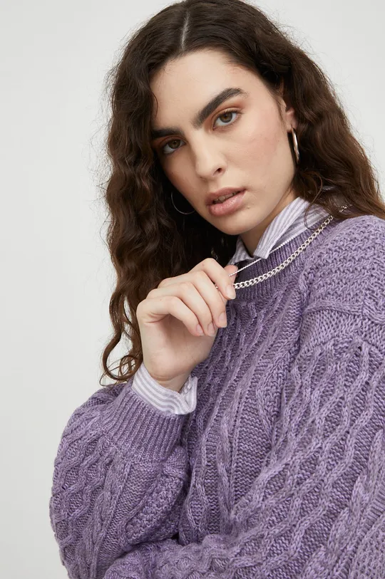 fioletowy Wrangler sweter bawełniany