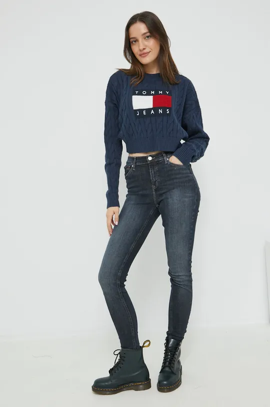 Tommy Jeans sweter granatowy