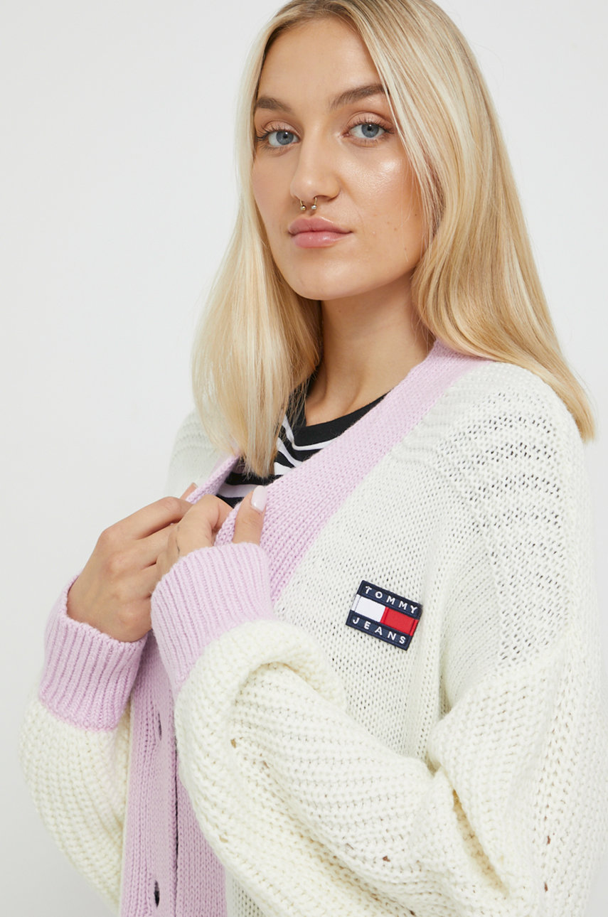 smetanová Svetr se směsi vlny Tommy Jeans