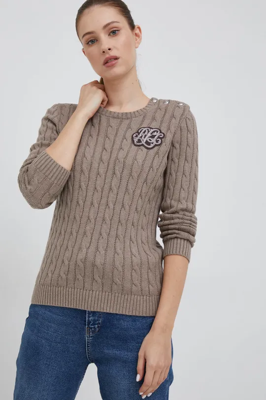 γκρί Βαμβακερό πουλόβερ Lauren Ralph Lauren