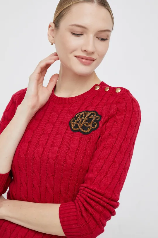 κόκκινο Βαμβακερό πουλόβερ Lauren Ralph Lauren