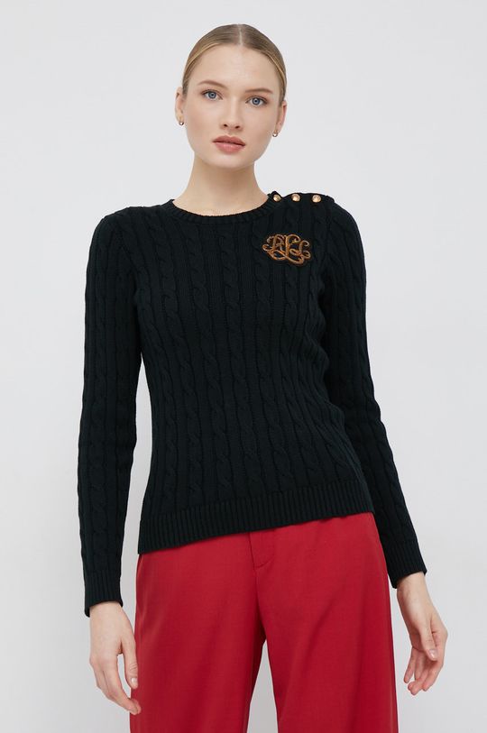 černá Bavlněný svetr Lauren Ralph Lauren