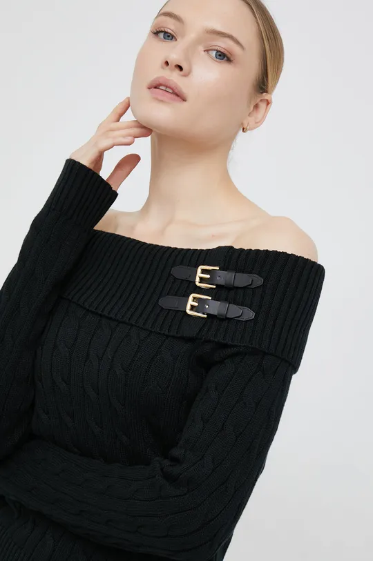 μαύρο Βαμβακερό πουλόβερ Lauren Ralph Lauren Γυναικεία