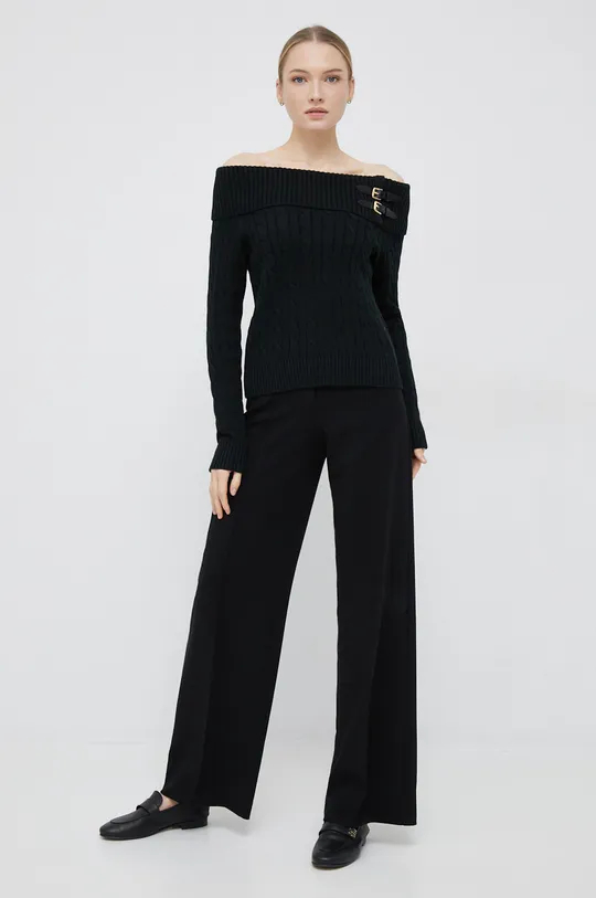 Βαμβακερό πουλόβερ Lauren Ralph Lauren μαύρο