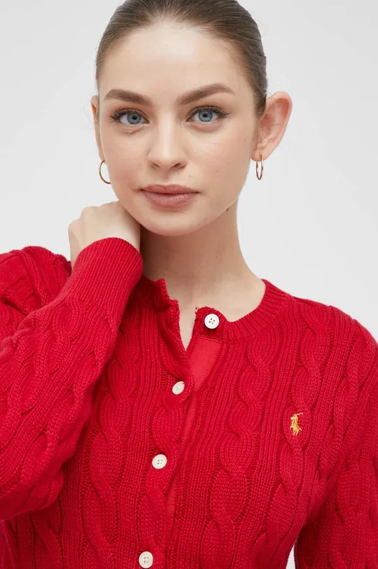κόκκινο Βαμβακερή ζακέτα Polo Ralph Lauren Γυναικεία