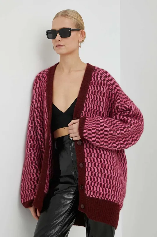 American Vintage gyapjúkeverék pulóver rózsaszín