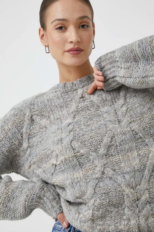 γκρί πουλόβερ με προσθήκη μαλλιού United Colors of Benetton