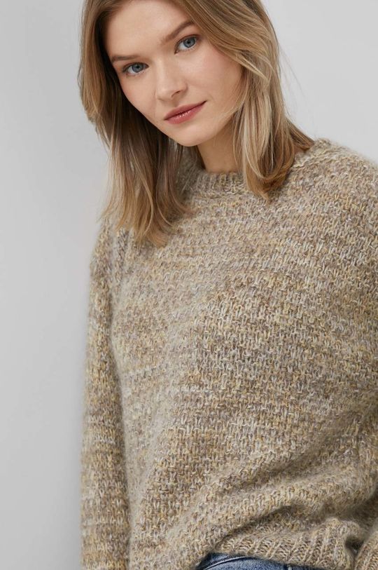bej United Colors of Benetton pulover din amestec de lana