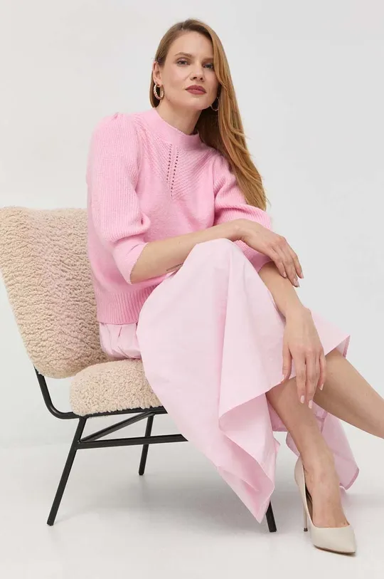 różowy Morgan sweter z domieszką wełny Damski