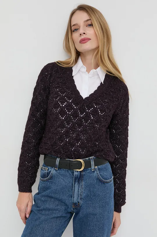 fioletowy Morgan sweter z domieszką wełny Damski
