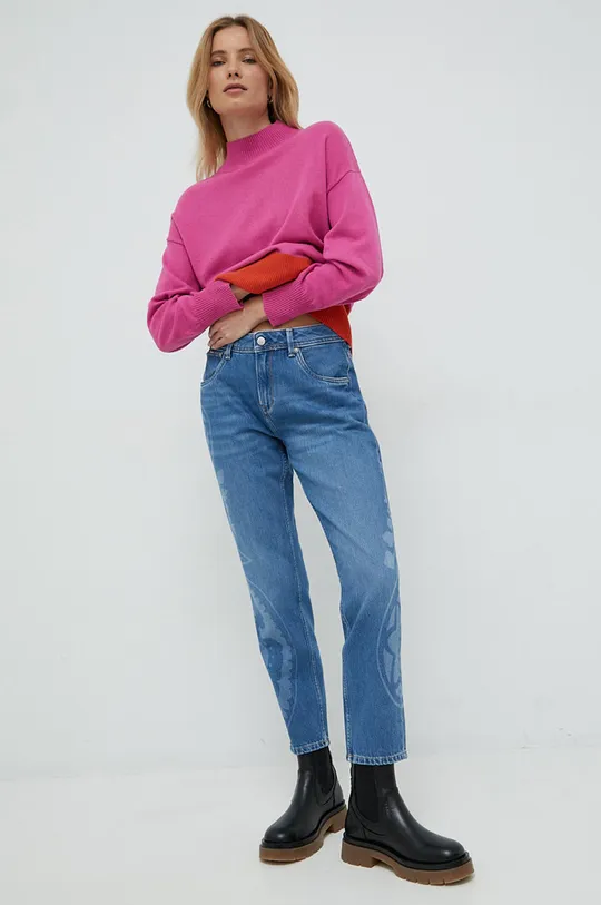 ροζ Πουλόβερ United Colors of Benetton Γυναικεία