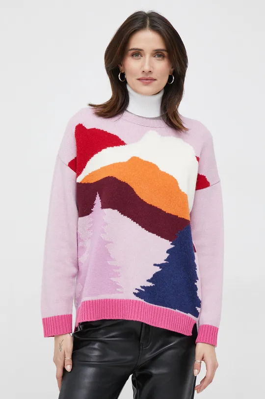 roza Vuneni pulover United Colors of Benetton Ženski