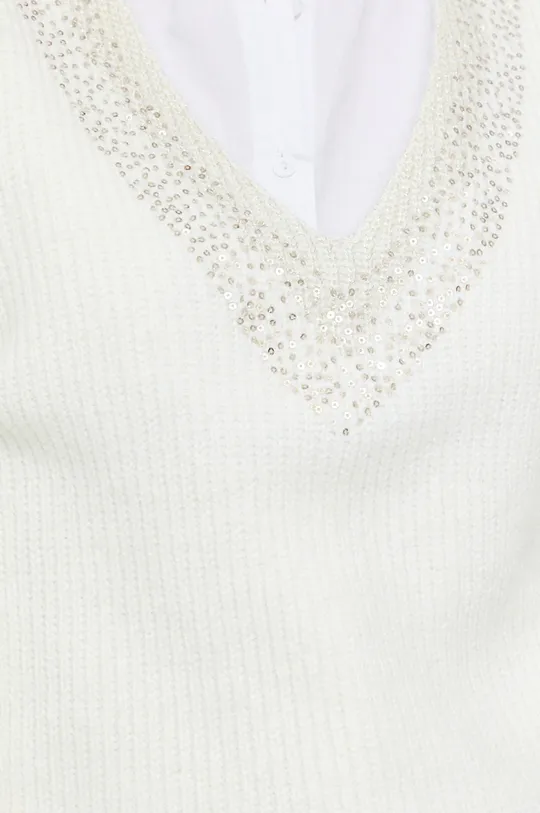 biały Morgan sweter z domieszką wełny