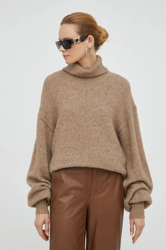 brązowy By Malene Birger sweter wełniany Camone
