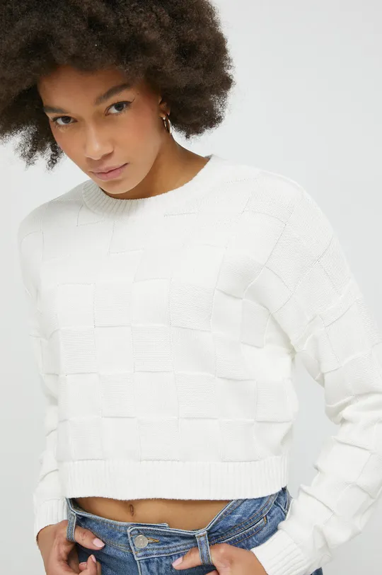 biały Hollister Co. sweter bawełniany