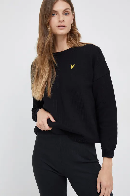 μαύρο Βαμβακερό πουλόβερ Lyle & Scott Γυναικεία