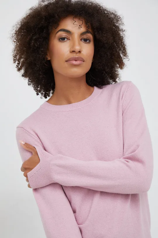 różowy Sisley sweter z domieszką wełny