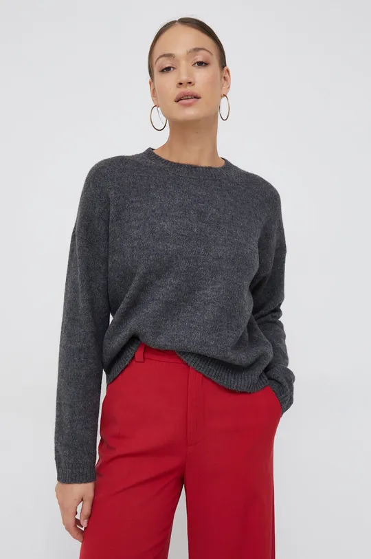 szary Sisley sweter z domieszką wełny Damski