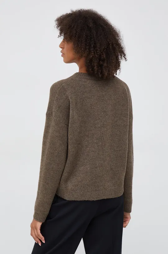 Sisley sweter z domieszką wełny brązowy