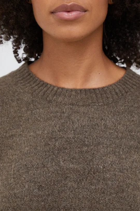 brązowy Sisley sweter z domieszką wełny