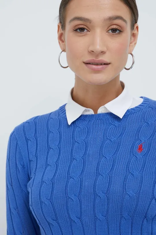 modrá Bavlnený sveter Polo Ralph Lauren