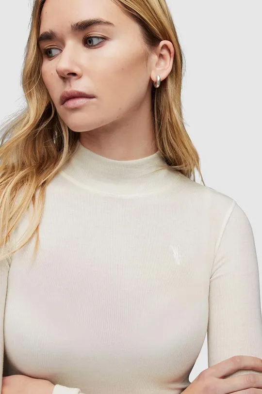 AllSaints sweter FRANCESCO RINA ROLL biały