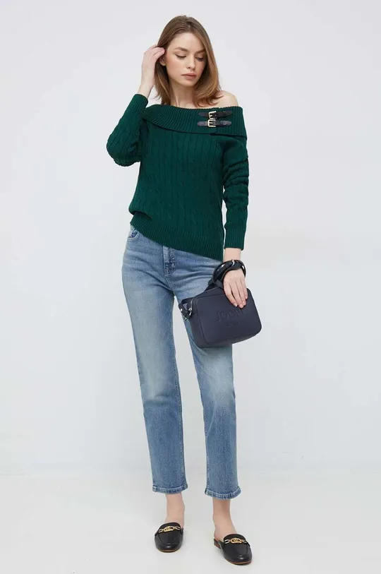 Βαμβακερό πουλόβερ Lauren Ralph Lauren πράσινο