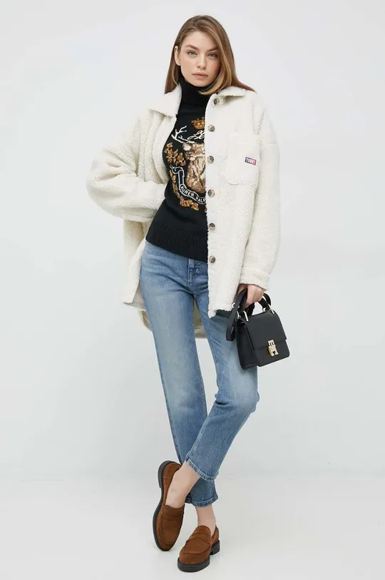 Βαμβακερό πουλόβερ Lauren Ralph Lauren μαύρο