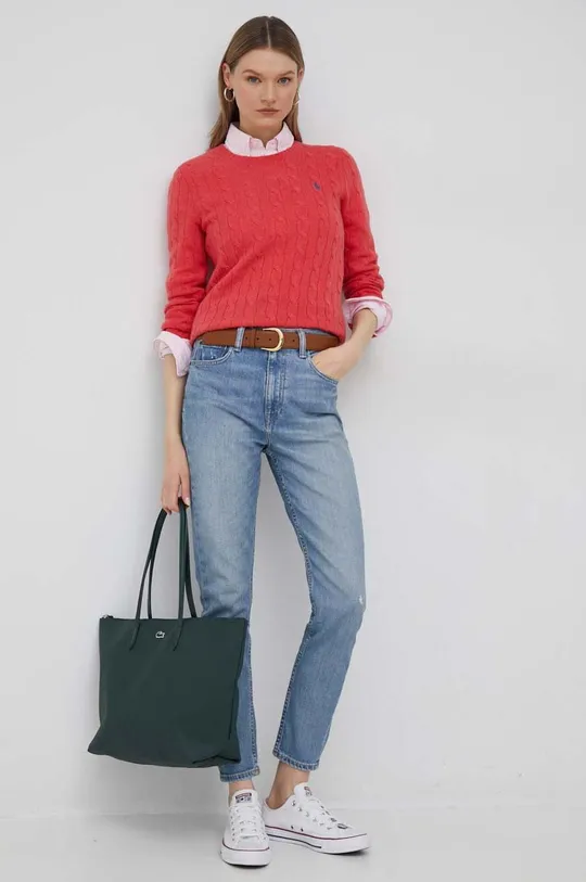 κόκκινο Μάλλινο πουλόβερ Polo Ralph Lauren Γυναικεία