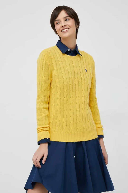 žltá Vlnený sveter Polo Ralph Lauren Dámsky