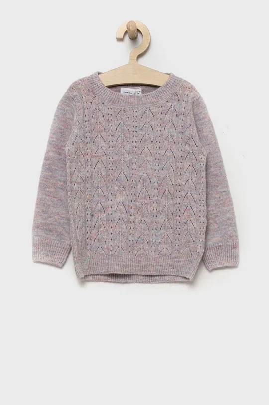 рожевий Дитячий светр з домішкою вовни Name it Для дівчаток