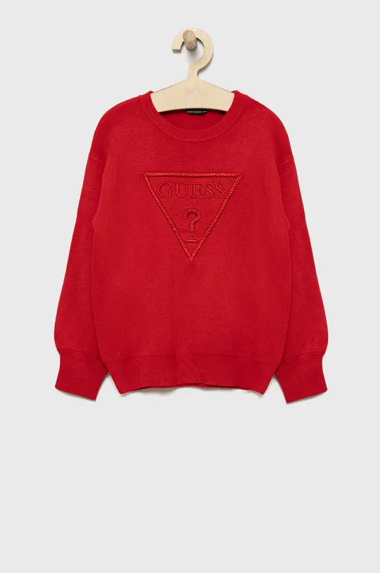 crvena Dječji džemper Guess Za djevojčice