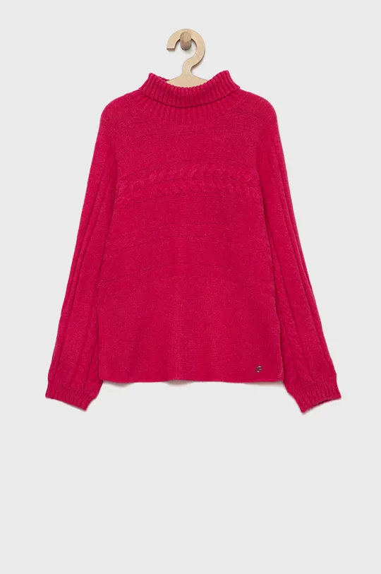 ružová Detský sveter s prímesou vlny Guess Dievčenský