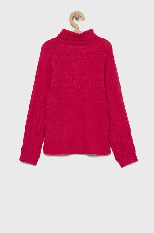 Detský sveter s prímesou vlny Guess ružová