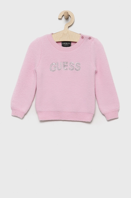 różowy Guess sweter dziecięcy Dziewczęcy