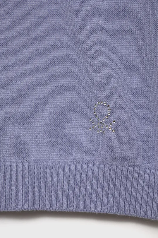 Detský bavlnený sveter United Colors of Benetton fialová
