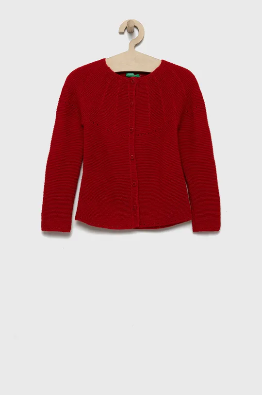 czerwony United Colors of Benetton sweter z domieszką wełny dziecięcy Dziewczęcy