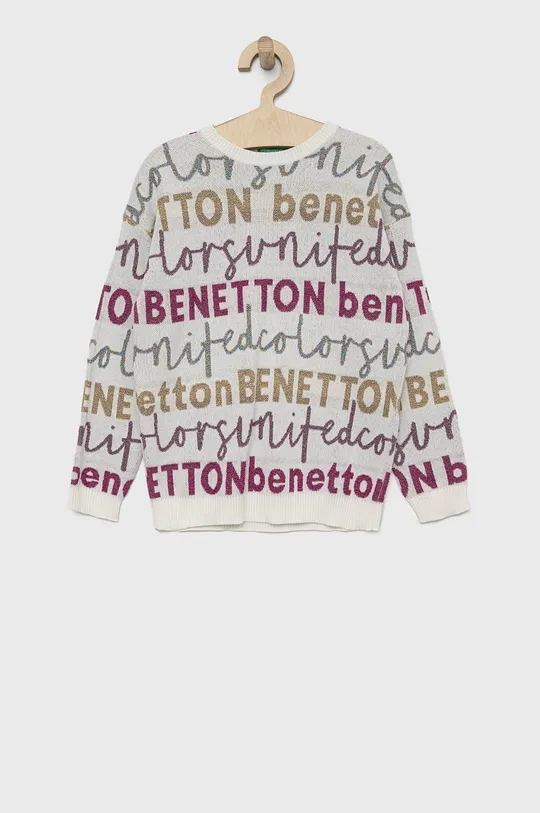 biały United Colors of Benetton sweter dziecięcy Dziewczęcy
