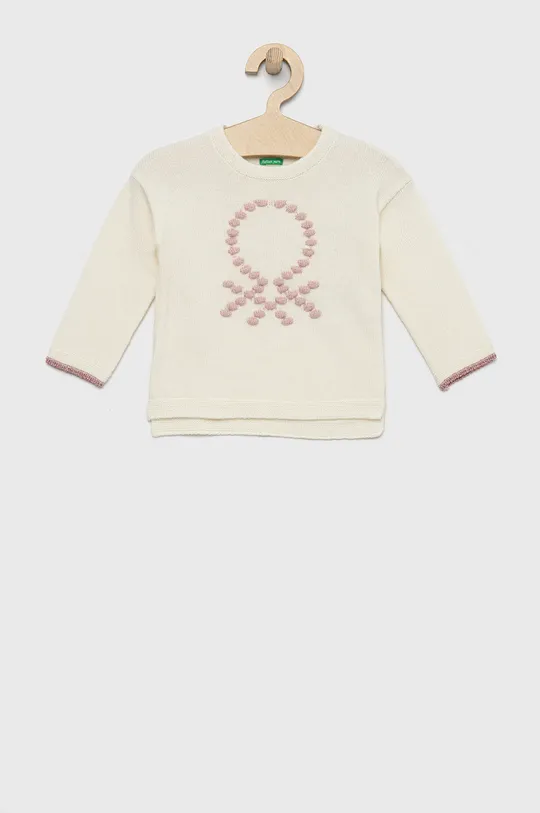 bijela Dječji pulover s dodatkom kašmira United Colors of Benetton Za djevojčice