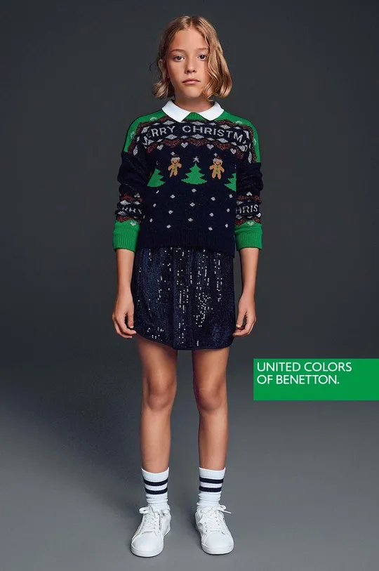 барвистий Дитячий светр United Colors of Benetton Для дівчаток